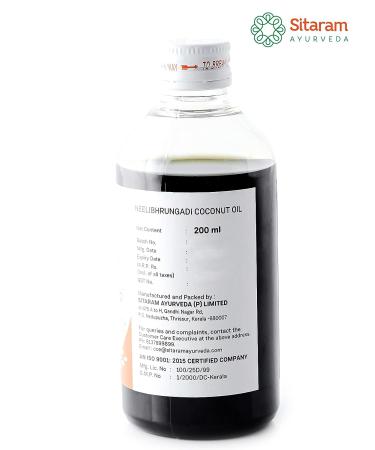 Sitaram Neelibringadi Coconut Ayurvedic Herbal Oil 200ml - Stops Hairfall, Promotes Hair Growth, Fights Dandruff - Buy Online on GoSupps.com