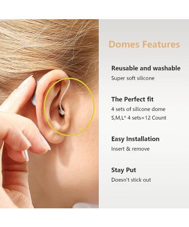 Double Layer Hearing Aid Amplifier Domes Set (7mm/9mm/12mm * 12 Packs) for Open Fit RITE - Includes Carry Case - Buy Online on GoSupps.com