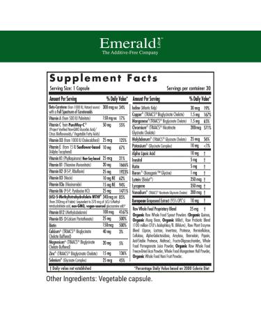Emerald Laboratories Men's 1-Daily CoEnzymated Multi - 30 Vegetable Caps | Optimal Health Supplement - Buy Online on GoSupps.com