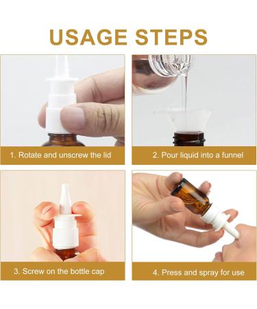 JORTMRD 6-Pack 30ml Empty Glass Nasal Spray Bottles - Refillable Fine Mist Sprayers with Funnel & Blank Labels for Perfume & Salt Water - Buy Online on GoSupps.com
