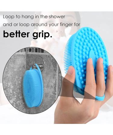 Linkidea Exfoliating Silicone Body Scrubber 4 Pack - Bath Brush for Shower Spa Massage - Skin Care Tool for Kids, Women, Men - Blue Pink - Buy Online on GoSupps.com