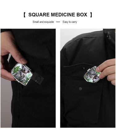 Koala Painting Small Pill Box - Metal Organizer with Lock | Portable Mini Medicine Box for Daily Vitamins | Travel-Friendly Storage for Purse & Pocket - Buy Online on GoSupps.com