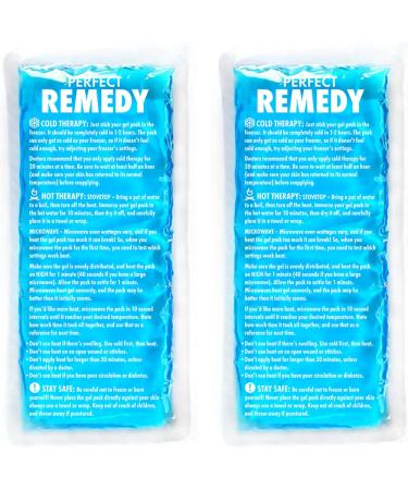 Gel Ice Packs for Injuries Reusable Gel (2 Pack) Reusable Hot Pack & Cold Pack Compress for Injury, Pain Relief, Rehabilitation, Flexible Therapy, for Knee, Back, Neck, Wrist, Ankle (Blue) Blue Regular Size Gel Packs