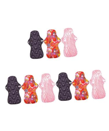Clispeed 9 piece aunt towel reusable menstrual inserts Reusable women bandage charcoal ladies lords Washable ladies bands periodic inserts matt bamboo coal different colors x 3 pieces 33x19x0.5cmx3pcs
