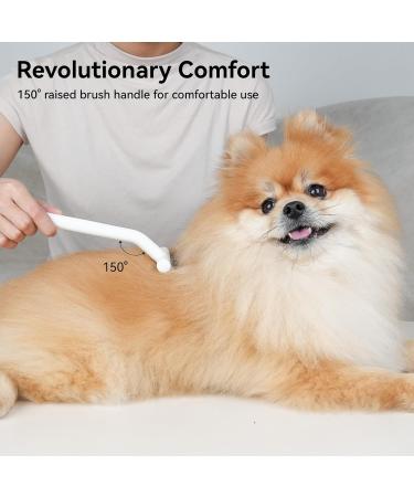 Aumuca Cat Grooming Brush for Long Haired Cats and Double Coat Dogs - Pet Deshedding and Dematting Tool for Removing Loose and Matted Fur - Undercoat Rake for Shedding and Grooming - White - Buy Online on GoSupps.com