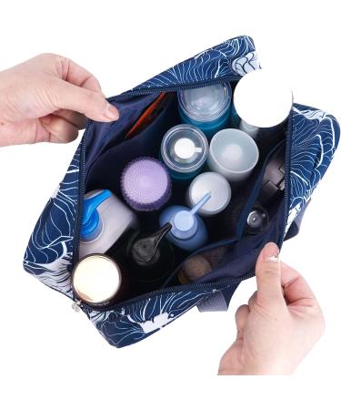 Large Blue Lotus Toiletry Bag - Travel Makeup Organizer for Women - Buy Online on GoSupps.com
