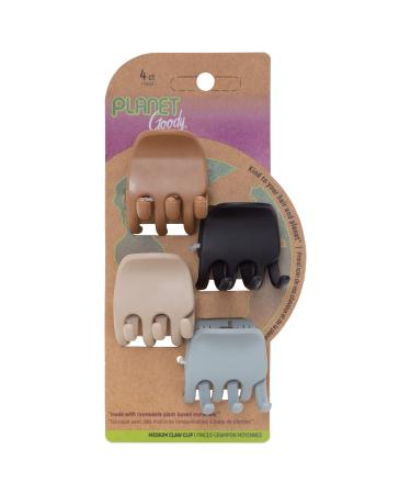 Planet Goody Heritage Medium Claw Clips - 4-Pack  Assorted Neutral Colors- For Easily Pulling Up Your Hair - Pain-Free Hair Accessories For Women  Men  Boys & Girls Medium Claw Clips 4 Ct (Neutral) 4 Count (Pack of 1)