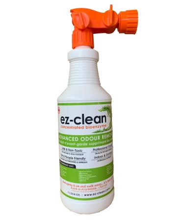 ez-clean Advanced Yard Odor Remover- Highly Concentrated Bio Enzyme - Pet Odor Eliminator for Dog Urine -Outdoor Use with Hoser attachement (1 L Spray with Hose Attachment) 1 L Bottle With Hose Attachment