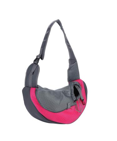 Dog tag bag dog puppy pups mesh tissue sling breathable pet carrier bag outdoor belly pocket cats transport bag dog carrier for pets within 5.5 kg pink pink