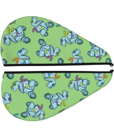 Motorcycle Riding Dinosaur Microfiber Hair Towel - Soft Super Absorbent Coral Velvet Wrap for Women with Long Curly Thick Hair - Buy Online on GoSupps.com
