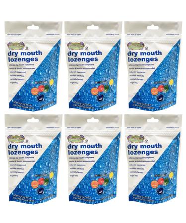 Dry Mouth Relief Fruit Mix 3.3oz Bag (6 Bags) | Relieves Dry Mouth & Increases Saliva Production Sugar Free Gluten Free Delicious Fruit Flavor Individually Wrapped 30 Ct