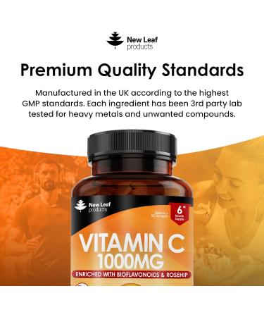 Premium 1000mg Vitamin C Tablets with Bioflavonoids & Rosehip - Vegan & Vegetarian - High Strength Ascorbic Acid for Immune Support - 360 Count - Buy Online on GoSupps.com
