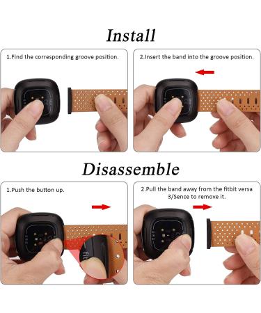 YILED Leather Bands for Fitbit Sense/Versa 3 - Classic Genuine Leather Wristband Large Navy Blue - Buy Online on GoSupps.com