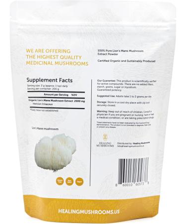 Lion s Mane Extract Powder Brain Superfood for Clarity Memory & Focus - 200 Gram 3.53 Ounce (Pack of 1) - Buy Online on GoSupps.com