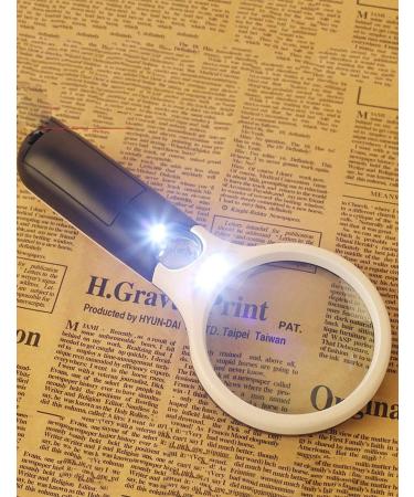 Magnifying Glass 20 Times Reading 100MM with LED Light High Magnification Lens Portable (Color : 19 * 8.5CM) Good Times - Buy Online on GoSupps.com