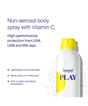 Supergoop! Antioxidant-Infused Sunscreen Mist with Vitamin C SPF 30 - Hydrating Protection for All Skin Types | 6 Fl Oz - International Shipping Available - Buy Online on GoSupps.com