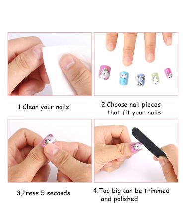 48 Pcs Girls Press On Nails Set - Cute Children Gift Nail Art Decoration (Girl Theme) - Buy Online on GoSupps.com