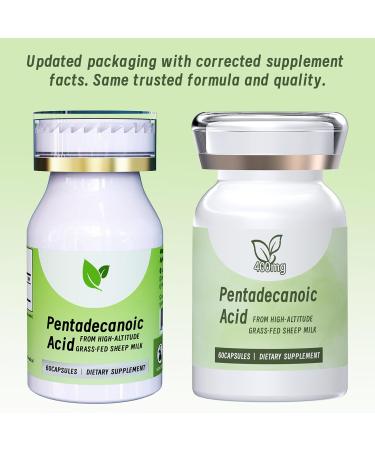 Pentieadecaflex Pentadecanoic Acid 400mg Pure Formula - Clean & Daily Wellness - 60 Capsules - Buy Online on GoSupps.com