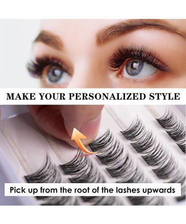 Lanciley Individual Lashes DIY Extension Kit | 45 Pcs 5 Styles | Natural Fluffy Wispy False Eyelashes | C CC D Curl Cluster Lashes | with Glue & Tweezers - Buy Online on GoSupps.com