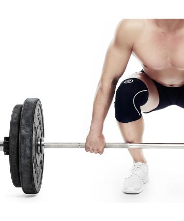 Rehband 7mm Neopren Knee Sleeve for Kraftsport & Fitness | Flexible Non-Slip Black Knee Support for Men & Women - 1 Piece L - Buy Online on GoSupps.com