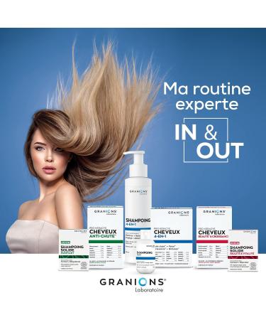 GRANIONS Pro Keracys 4-in-1 Anti-Hair Loss + Strength + Growth + Shine 3 Months Size: 2 x 90 Capsules + 90 Capsules Free Made in France - Buy Online on GoSupps.com