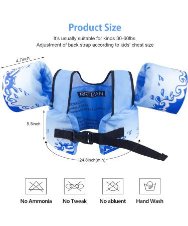Kids Swim Vest for Swimming Training | Faxpot Toddler Swim Aid Floats for 30-60 lbs Boys/Girls | Shoulder Harness & Arm Wings | Sea Beach Pool | Sky-Blue - Buy Online on GoSupps.com