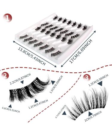 Shop Half Lashes: 14 Pairs Natural Cat Eye False Eyelashes - Handmade Soft Faux Mink & Clear Band - Buy Online on GoSupps.com