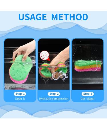3 Pack Exfoliating Bath Sponges for Women, Men, Teenagers - Shower Body Sponge Set - Spa Quality - 3 Colors - Buy Online on GoSupps.com