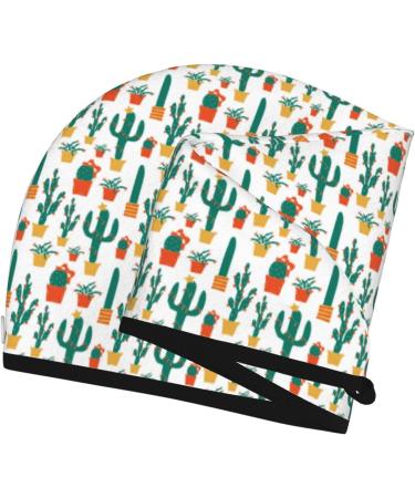 Christmas Cactus Microfiber Hair Towel | Super Absorbent & Quick Dry Wrap for Long Curly & Thick Hair - Buy Online on GoSupps.com