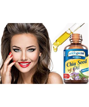 MYVIDAPURE CHIA SEED OIL Pure Natural Undiluted Refined Cold Pressed Carrier Oil for Skin Face Hair Lip and Nail Care Anti-Aging (0.5 Fl Oz) 0.5 Fl Oz (Pack of 1) - Buy Online on GoSupps.com