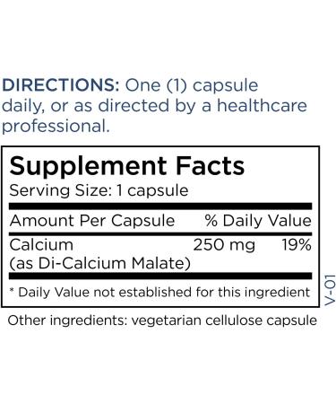 Metabolic Maintenance Di-Calcium Malate 250mg - Bone Health & Nerve Support - 120 Capsules - Buy Online on GoSupps.com