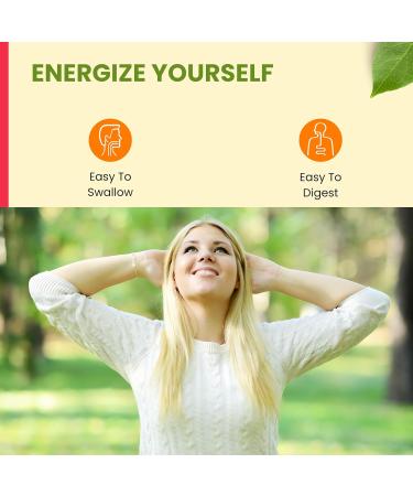 Natural Daily Energy Vitamins | Jitter-Free Focus & Mood Support | 60 Servings with Caffeine Taurine & Halal B Vitamins - Buy Online on GoSupps.com