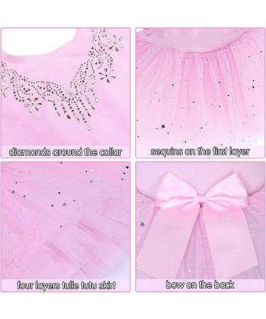 BAOHULU Girls Ballet Leotard with Full Skirt Tutu Dress - Diamond Pink (4-5T) - Buy Online on GoSupps.com