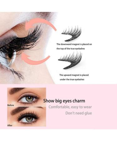 4Pairs Magnetic Eyelashes with Applicator Reusable Magnetic Eyelashes Magnetic Eyelashes Natural Look No Glue Needed Magnetic Lashes 3D Magnetic Eyelash Partner Set Magnetic Eyelashes without Eyeliner - Buy Online on GoSupps.com
