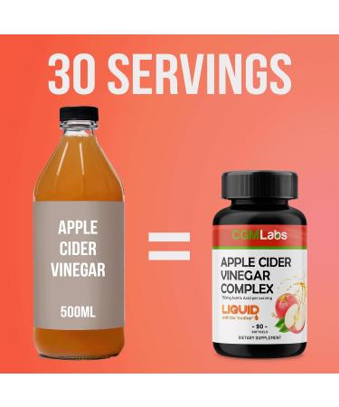 Apple Cider Vinegar Softgels - Weight Control Detox & Digestion - High Bioavailability Formula by CGM Labs (90 Count) - International Shipping Available - Buy Online on GoSupps.com
