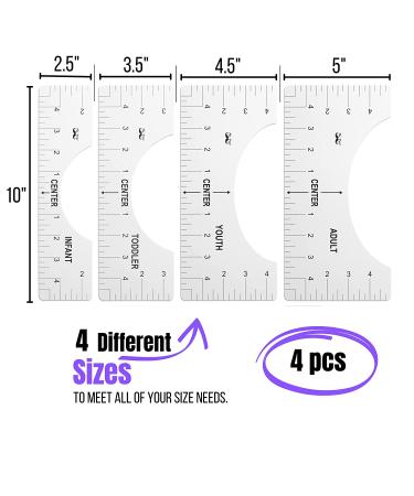Mr. Pen Tshirt Ruler 4 pcs - Tshirt Alignment Tool for Vinyl Heat Press - Kids & Adults Shirt Centering Guide - Buy Online on GoSupps.com