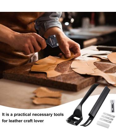 Metal Leather Skiver and Safety Beveler DIY Cutting Tool Kits with 6 Pieces Skiver Blades for Leather Craft DIY and Leather Making - Buy Online on GoSupps.com