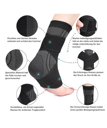Adjustable Ankle Bandage - 2 Pieces Elastic Breathable Foot Support for Injury Recovery - Buy Online on GoSupps.com