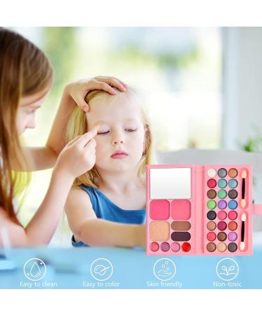 Kioiner 33 Colors Makeup Palette Set for Kids All in One Makeup Kit with 5 pcs Makeup Brushes for Girls with Eyeshadows Lipstick Blush Eyebrow Powder Shading Powder Small Makeup Brushes Mirror - Buy Online on GoSupps.com