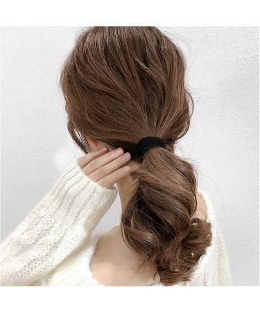 100 Pieces Black Hair Ties - 4.5cm Elastic Cotton Hair Ties for Women Girls & Men - Perfect for Buns High Quality & Durable - Buy Online on GoSupps.com