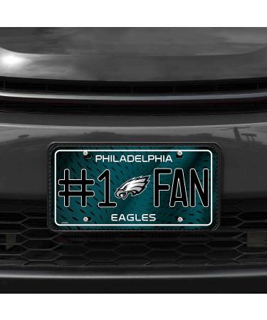 Philadelphia Eagles #1 Fan Metal License Plate Tag | 6 x 11.5 | Team Color - Buy Online on GoSupps.com