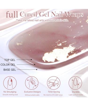 Gel Nail Strips Gel Nail Stickers - 20 Stickers Gel Nail Wraps Soft Self Upgrade Full-Cured Gel Nail Strips Adhesive Gel Nail Stickers Lasting for 15 Days Gel Nail Strips No Need UV/LED Lam(37-Blue) - Buy Online on GoSupps.com