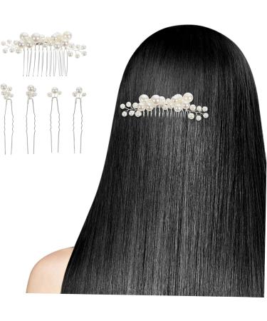 DOITOOL 1 Set Hair Jewels for Women Barrettes for Girls Pearl Hair Clips Girl Hair Clips Hair Comb Clip Pearl Hair Comb Bride Headdress Bride Decor Hairpin Metal Vintage Women's - Buy Online on GoSupps.com