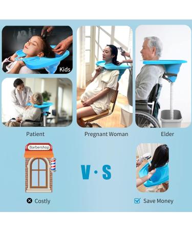 Inflatable Hair Wash Basin for Elderly & Disabled - Foldable Portable Shampoo Solution with Hose & Earplugs - Buy Online on GoSupps.com