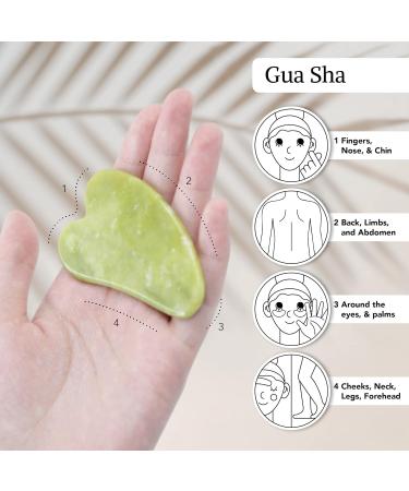 3-in-1 Jade Gua Sha & Face Roller Set - Natural Face Massage Tools for Puffy Eyes Saggy Skin & Muscle Relief | International Shipping Available - Buy Online on GoSupps.com