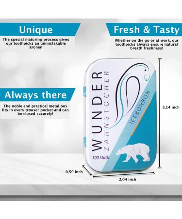 Flavoured Toothpicks for Fresh Breath and Teeth Cleaning - Sugar-Free Vegan Icebonbon - Stop Nail Biting - Chewing Gum Plastic-Free - Ice Candy - Buy Online on GoSupps.com
