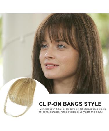 Clip On Bangs Human Hair - Human Hair Clip In Air Bangs | Natural Color Clip On Neat Bangs | Stylish Hair Bangs Fringe Hairpieces | Thick Bangs Extensions Neat With Temples Clip For Women gray gold - Buy Online on GoSupps.com