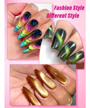 EBANKU 5 in 1 Cat Eye Nail Magnet Tool - Double-Ended Hexagon Magnetic Stick for Nail Art - Strong Multi-Function Design Tool in Pink - Buy Online on GoSupps.com