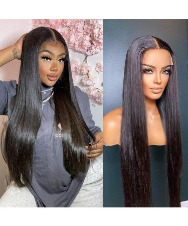 30 Inch Straight Lace Front Wigs Human Hair 4x4 Closure Wigs Human Hair Pre Plucked Bleached Kots Lace Front Wig 180% Density HD Lace Front Wigs with Baby Hair Wigs for Black Women Human Hair Glueless 30 Inch ( Pack of 1 )…