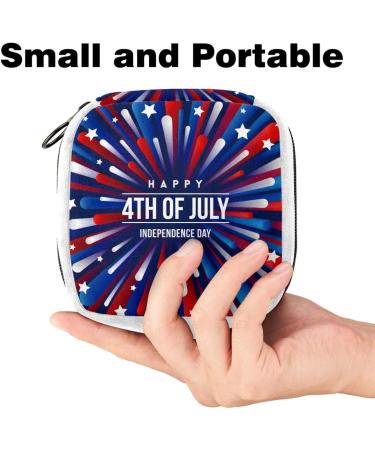GIAPB Sanitary Napkin Storage Bag American Independence Day Color - Period Tampon Makeup Pad Pouch - Buy Online on GoSupps.com